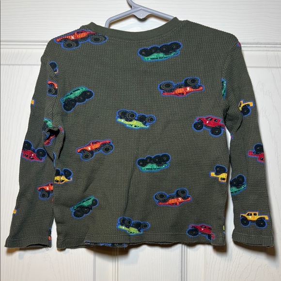 Old Navy Toddler Boys Long Sleeve Monster Truck Waffle Top Size 3T - Picture 4 of 5